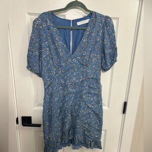 Astr Blue Floral Mini Dress